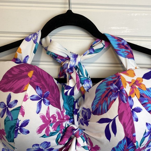 Plus Size Womens One Piece floral swimdress tankini for All size 26 - Picture 2 of 10